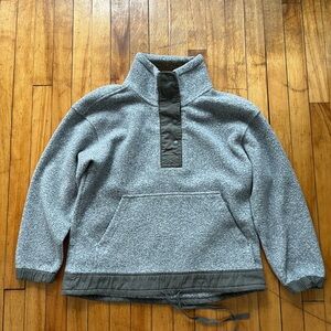 REI Co-op Norseland Fleece Pullover Women’s M Gray Shacket Sherpa T Snap
